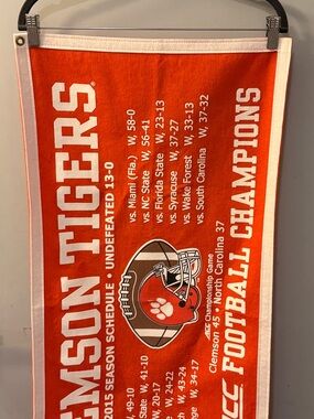 Clemson Tigers Banner Flag Lot 2 2015 ACC Champions & University Felt USA Made